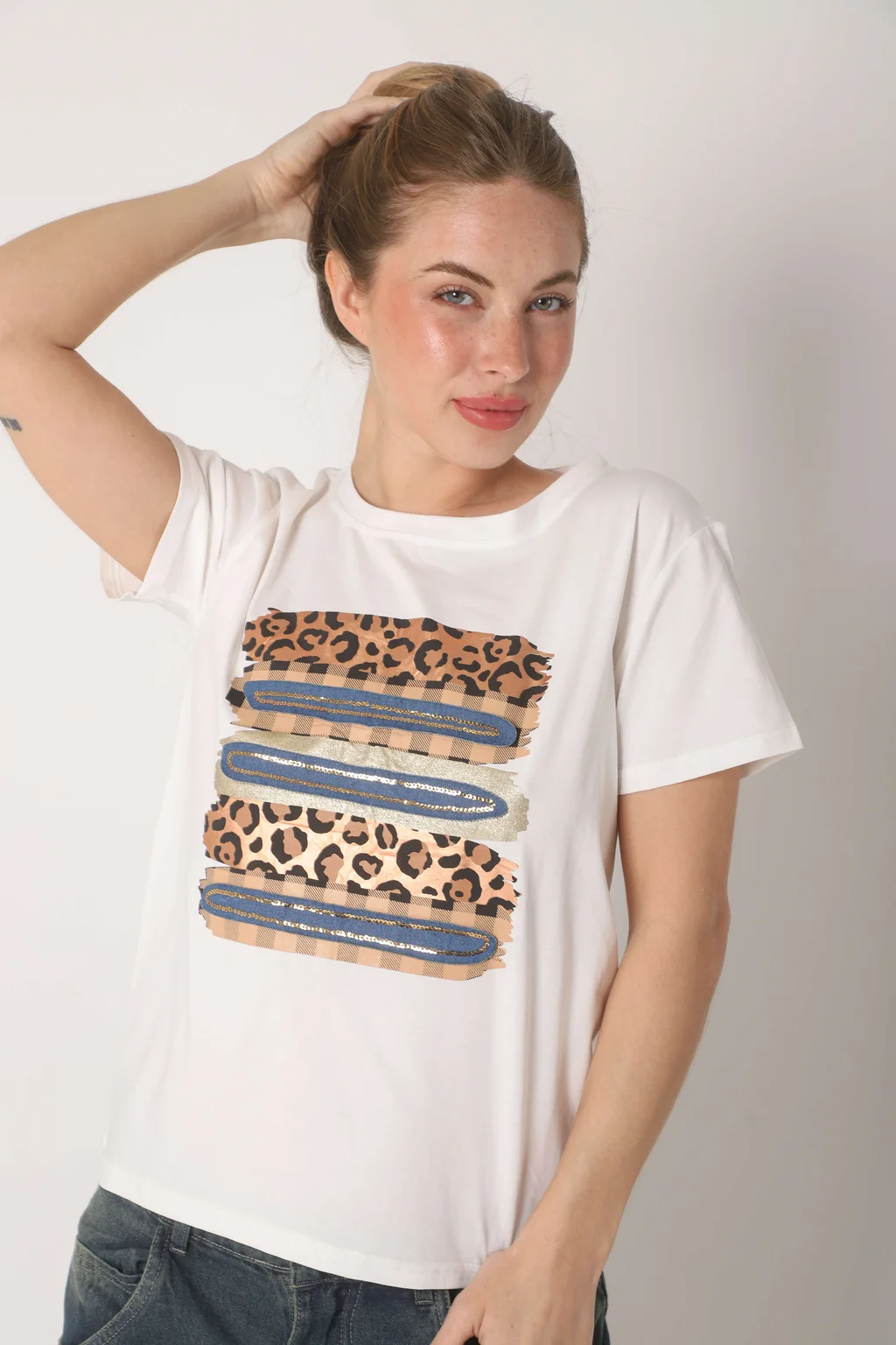 Remera MAGNOLIA PRINT c/ Mini Lentejuelas  GU5145
