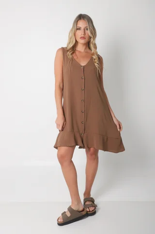 Vestido Gales Abotanado Creppe - Vista 4