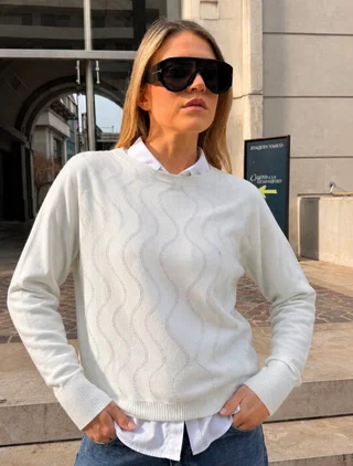 Sweater Vibes Bremer c/ Strass GU37120 - Vista 1