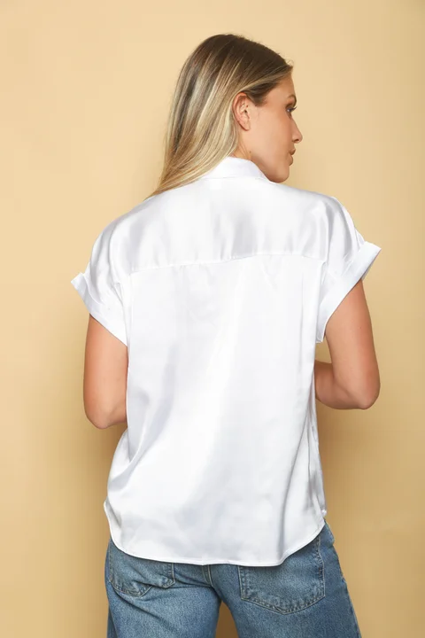 Camisa CANDI Satén Manga Corta GUV52