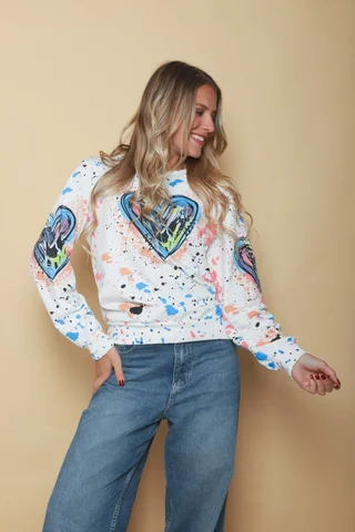 Buzo PAINT Corazon Multicolor GU70080 - Vista 4