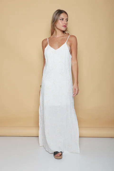 Vestido KALSY lino c/bordado GUK70142-9