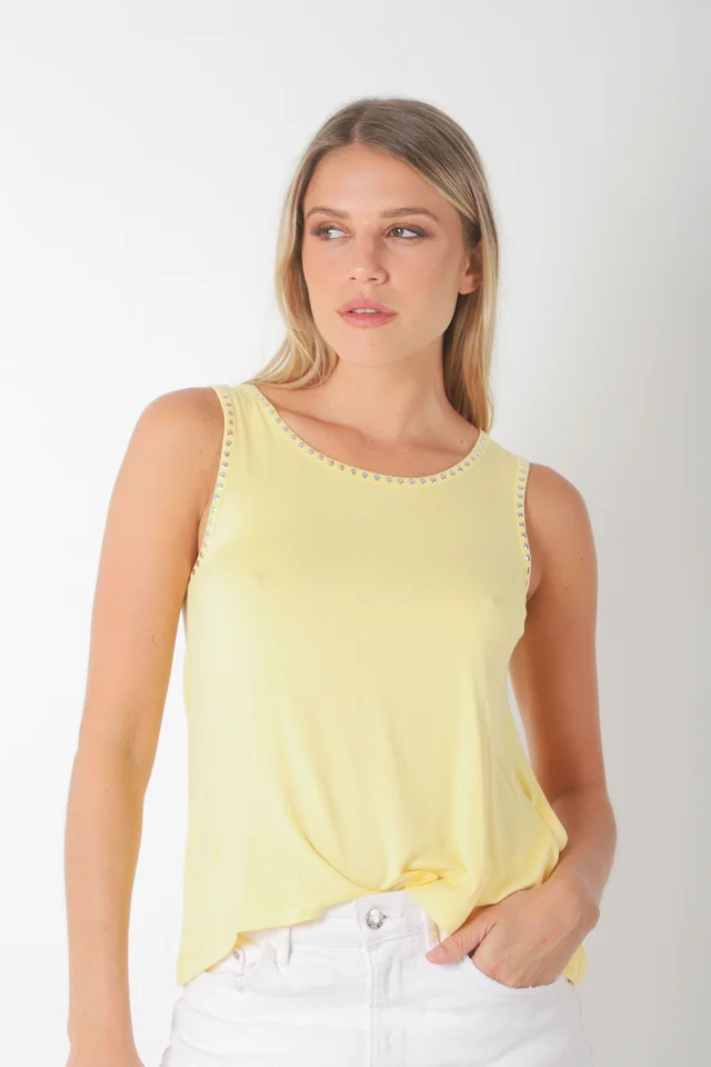 Musculosa POSITANO Modal c/ Tachas Redonda Pequeña