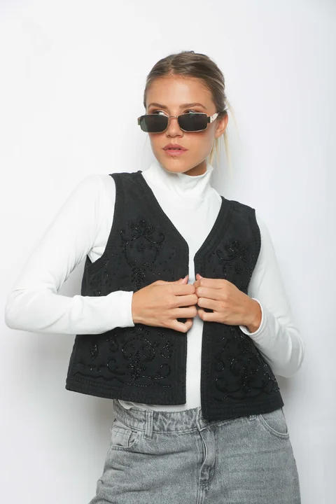 Chaleco DENISE Bordado con Canutillo GU5938