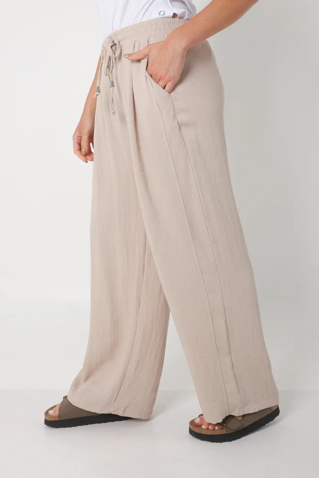 Pantalón MARE de Lino con  Tiras Bolsillos GU0332