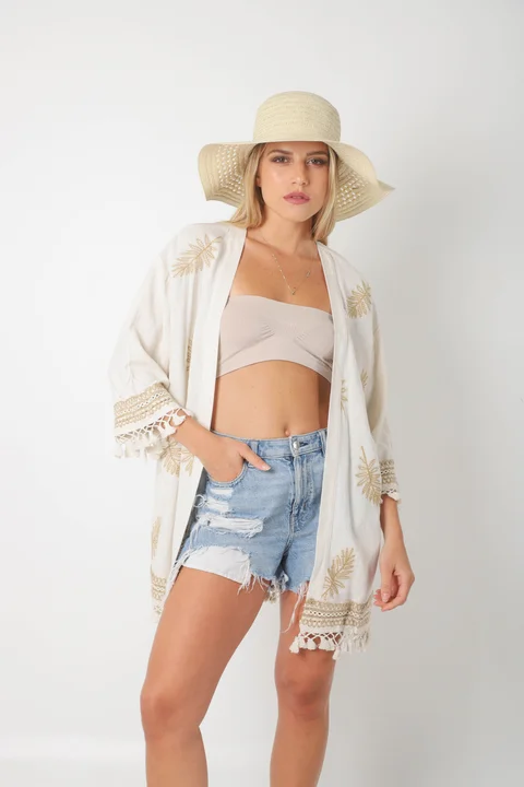 Kimono TAILOR lino c/bordado GU0529