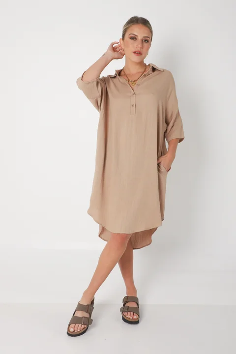 Vestido KAISER de Lino c/ Botones GU0333