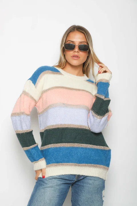 Sweater Giulia Rayado con Lurex GU21151