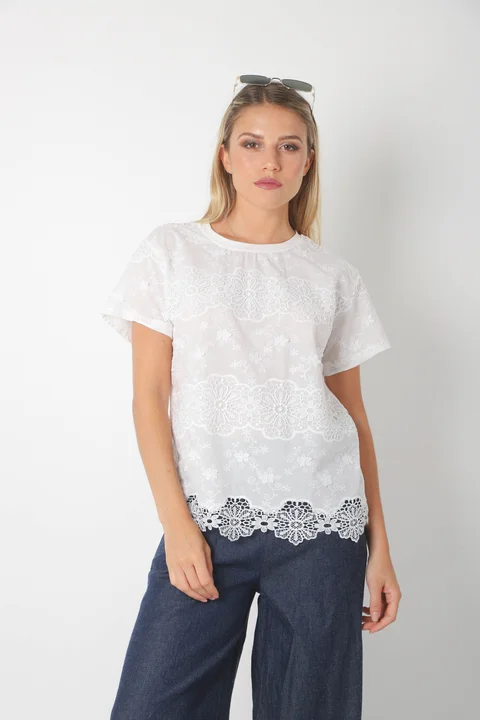 Remera KOISY Broderie Bordada GU5164