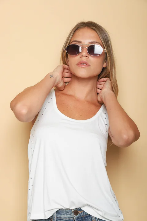 Musculosa Modal Lycra c/Perlitas