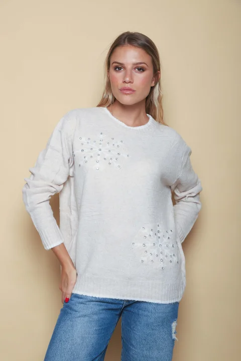 Sweater MARKS Mohair con Piedras GUA138