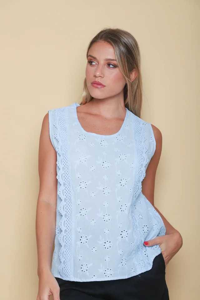 Blusa MUISY Broderie c/Volado GUK70222