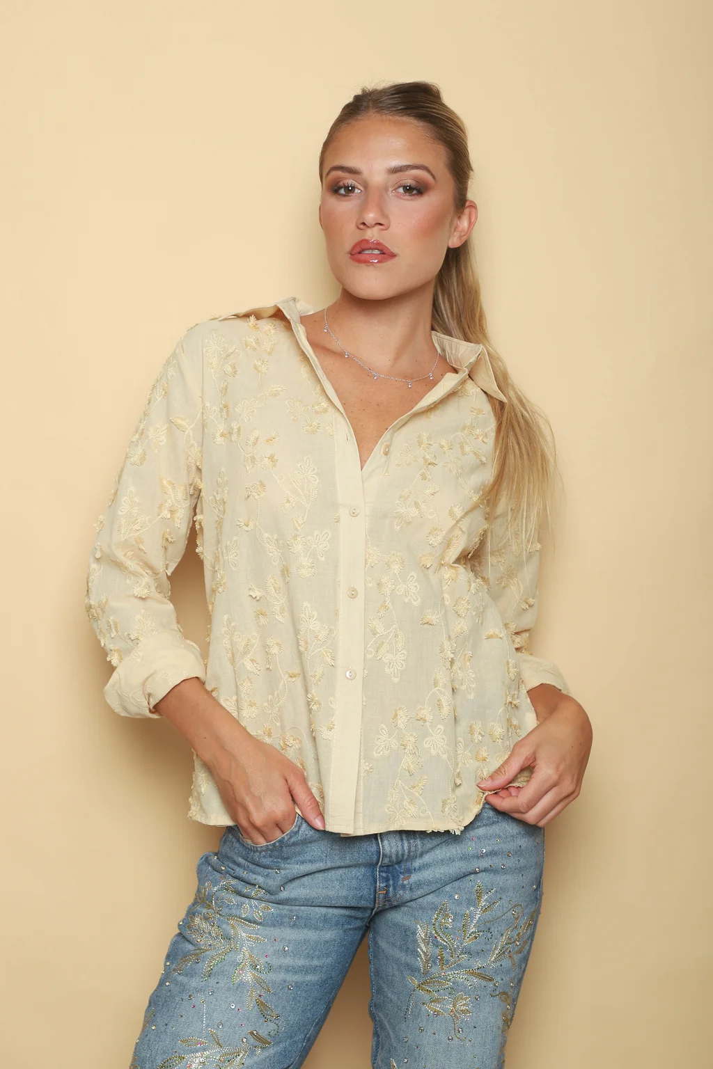 Camisa MALBA Hojitas Bordada GUK70219