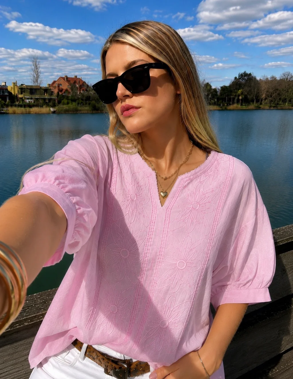 Blusa GANHA de Lino c/Bordado GU0326