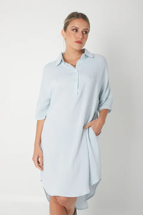 Vestido KAISER de Lino c/ Botones GU0333