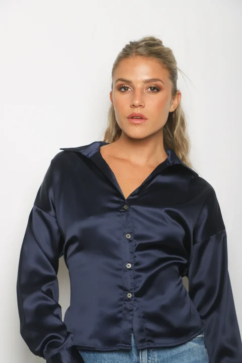 Camisa ZELENI Saten c/ Tiras para atar Atras GUK70282