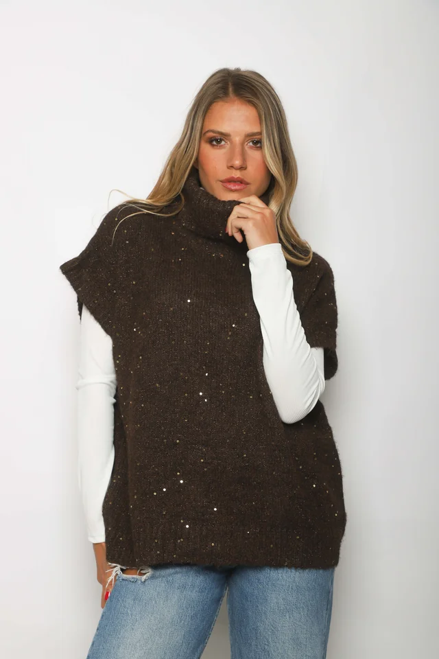 Polera MOMMA Manga Corta con Lentejuelas GU67601