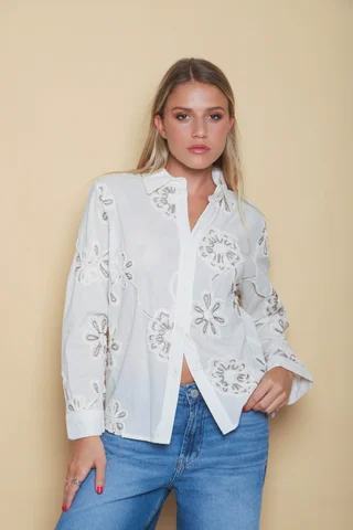 Camisa LAFAYETTE FLOR BORDADA GU5193 - Vista 1