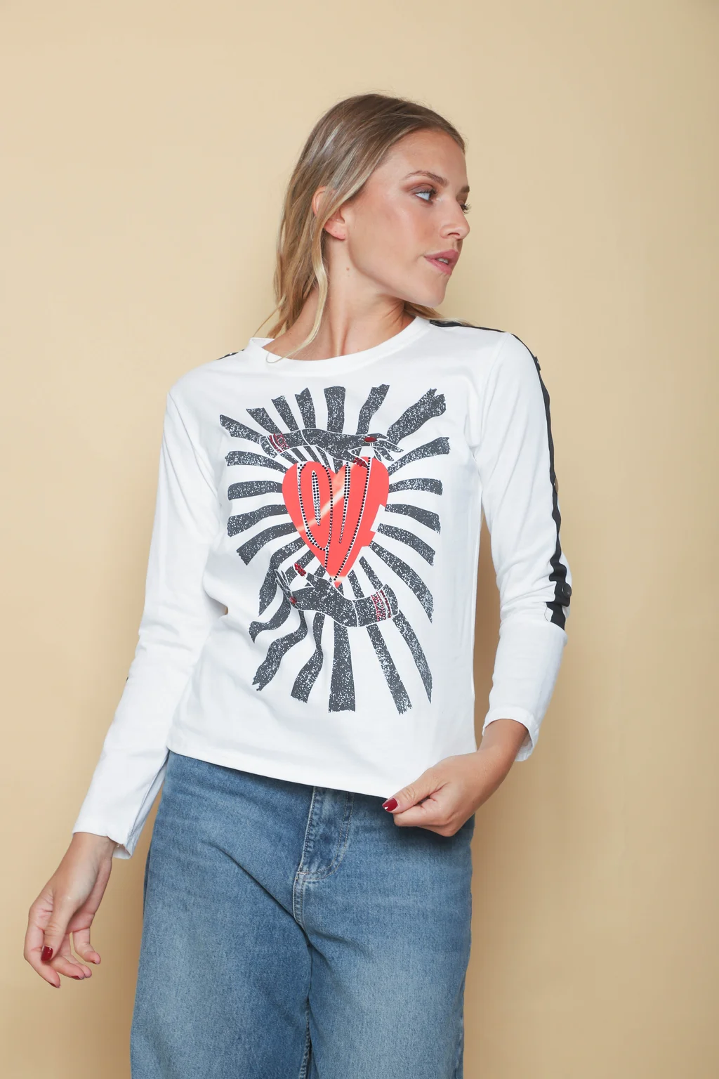 Remera KOTAO Manga Larga c/ Botones en Mangas GU5124