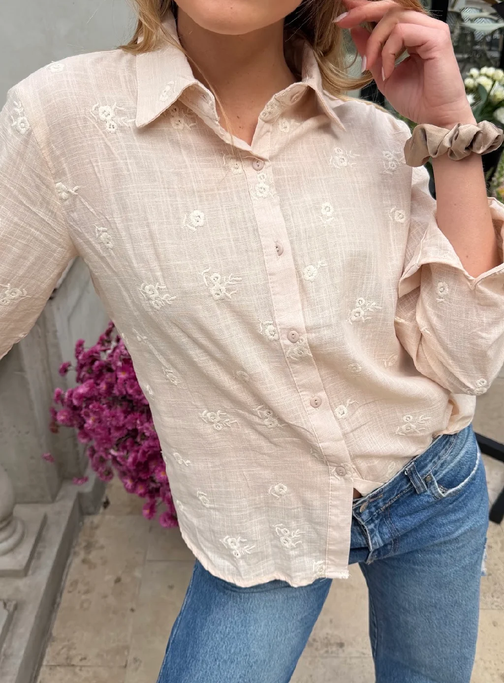 Camisa ROSMARY Lino Bordada GU70242