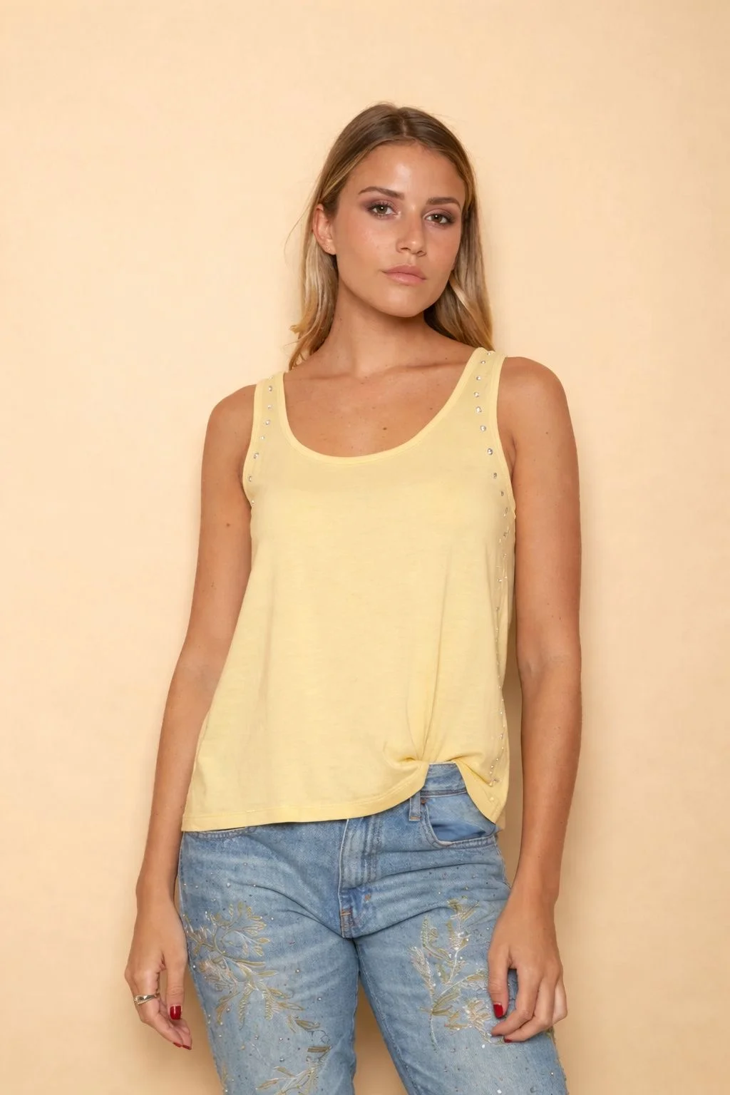 Musculosa Modal Lycra c/Perlitas