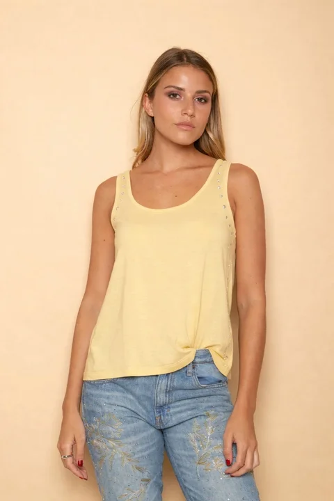 Musculosa Modal Lycra c/Perlitas