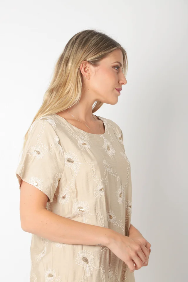  Vestido LOIRA lino c/bordado GUCH3013-1