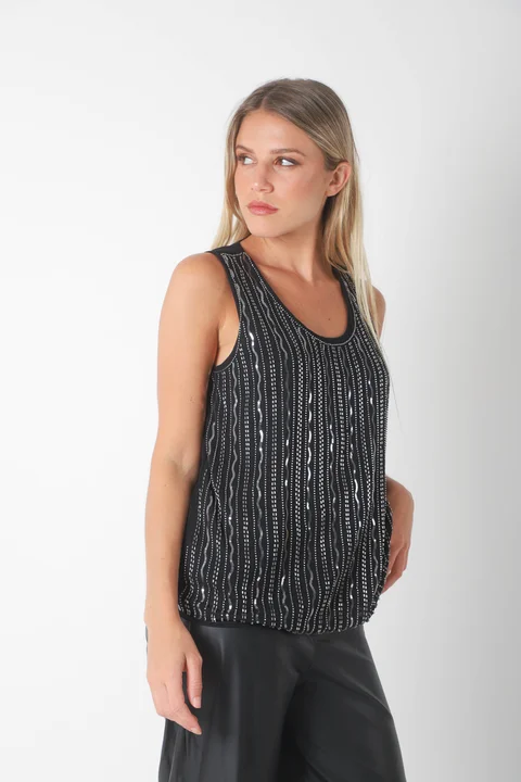 Musculosa SAREE Forrada con Lentejuelas GU70129