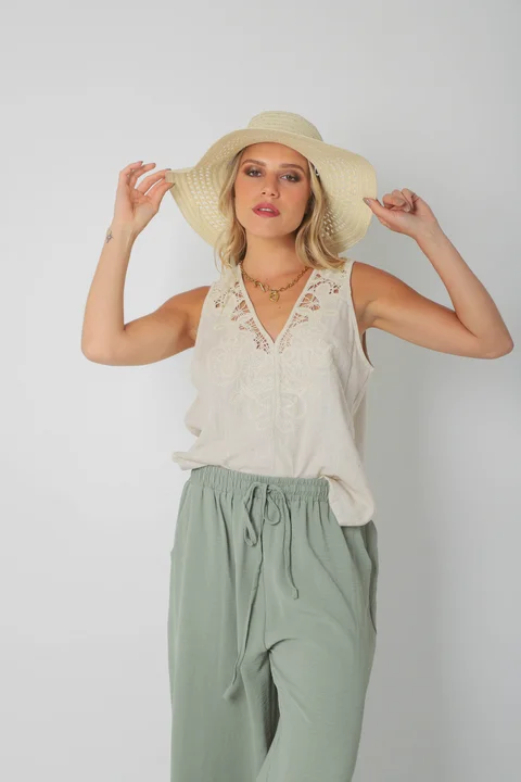 Pantalón OCEAN de CEY con Tiras y Bolsillos GU0331