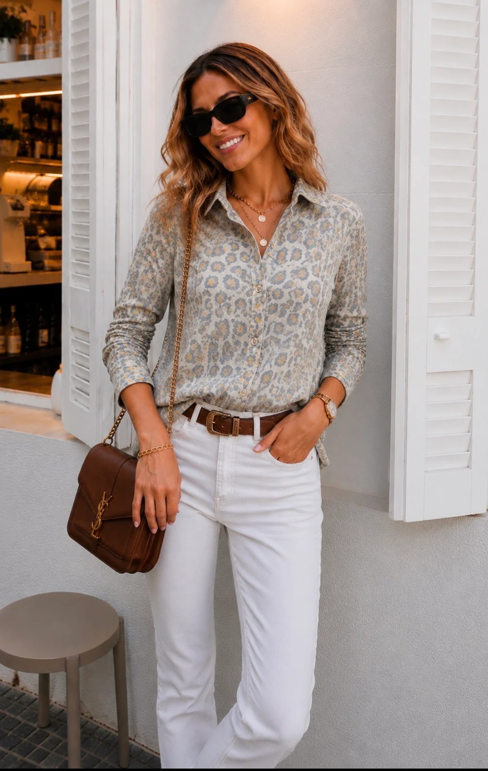 Camisa LEOPARD Satin Print GU70062