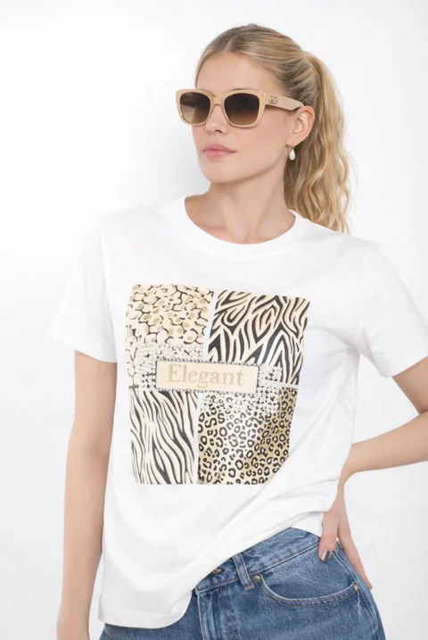 Remera ELEGANT C/ Apliques GUJ5222
