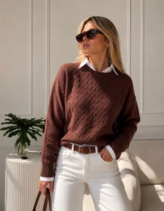 Maxi Sweater MADELEINE Bremer Trenzado GUL819 - Vista 1