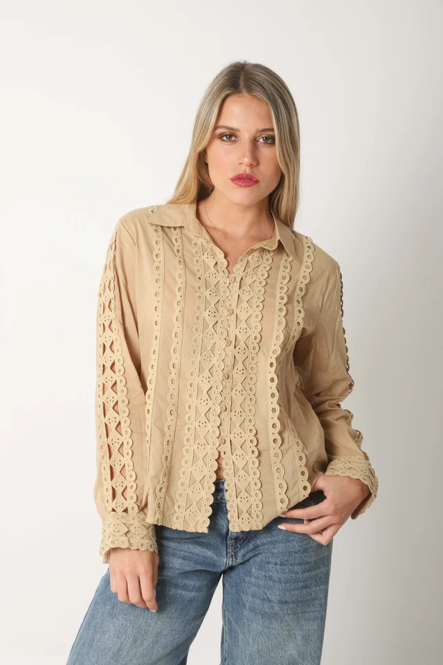 Camisa FRENESI Guardas Guipiur GUK70198 