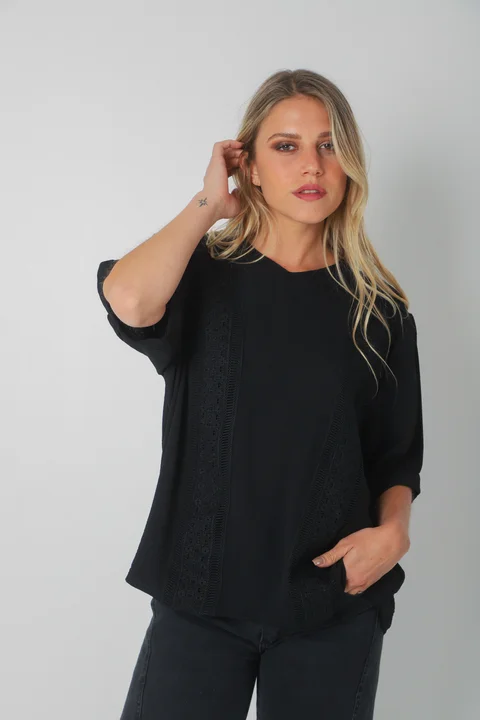 Blusa Amplia VASY Guardas Guipiur GU0330