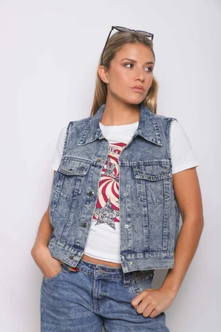 Chaleco Jean LIBI c/ Tachas GUK70102 - Vista 5