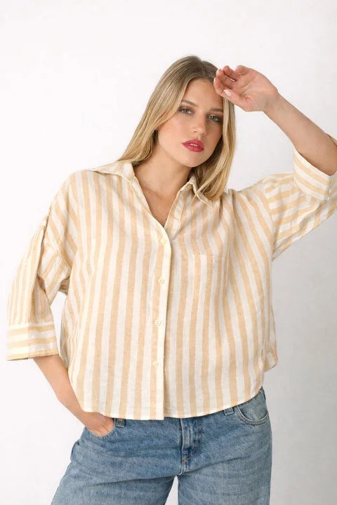 Camisa CRAYON Rayada c/ Manga 3/4 GUK70187