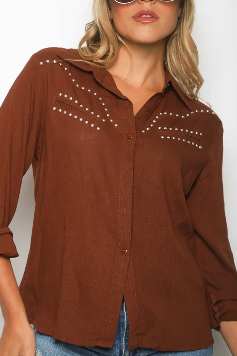 Camisa BANGKOK Lino c/tachas GUP33011