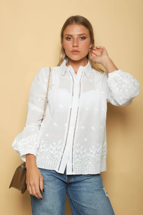 Camisa BLONDIE Lino Bordada GUK70189
