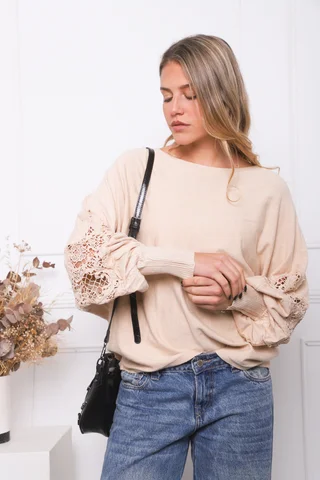 Sweater TUSCANY con Guipiur GU841 - Vista 6