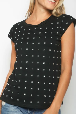 Remera FELISA c/ Hombreras y Piedras  GUK70073 - Vista 3