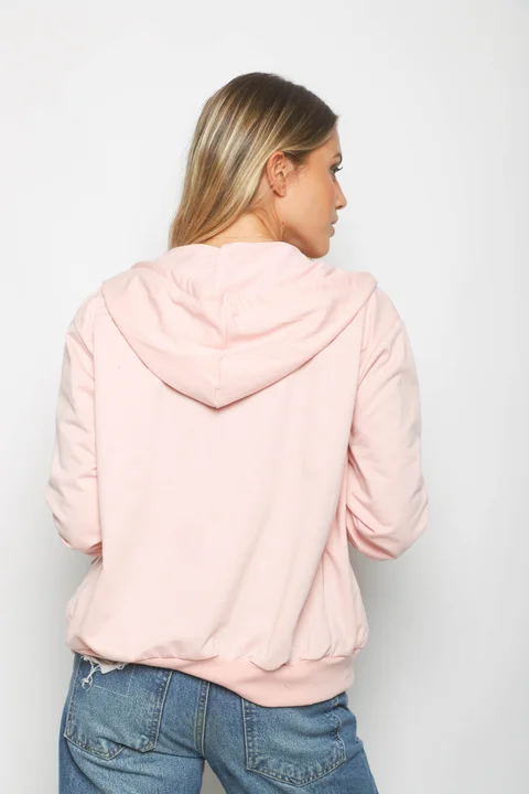 Campera Siena Beige Algodon con Cierres con Brillos GUK166