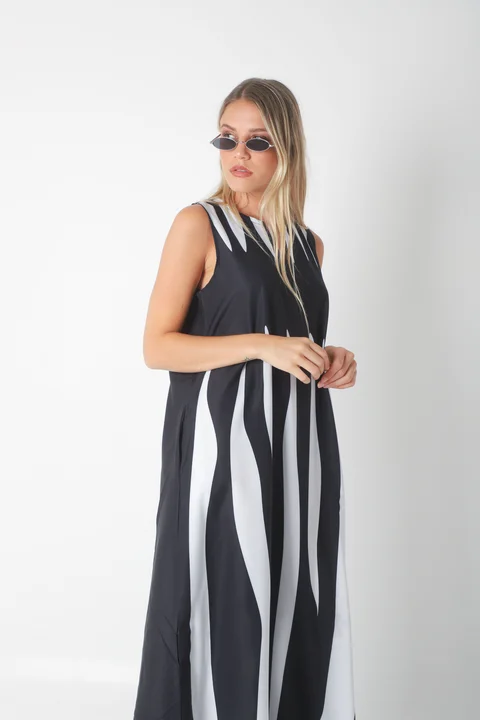 Vestido MADISON BLACK AND WHITE GU264