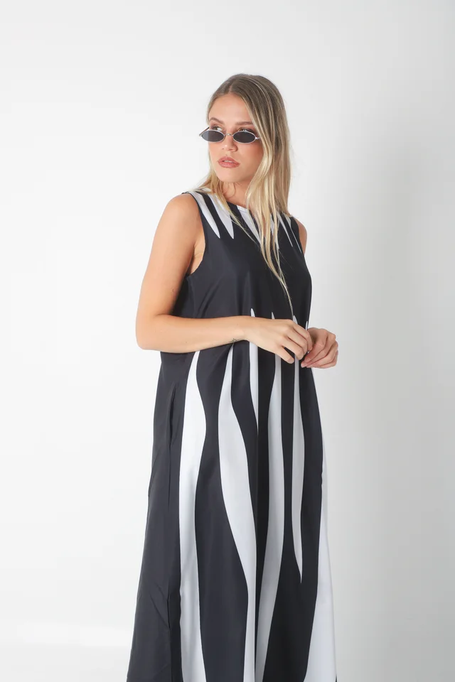 Vestido MADISON BLACK AND WHITE GU264