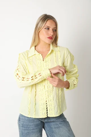 Camisa FRENESI Guardas Guipiur GUK70198 AMARILLO - Vista 4