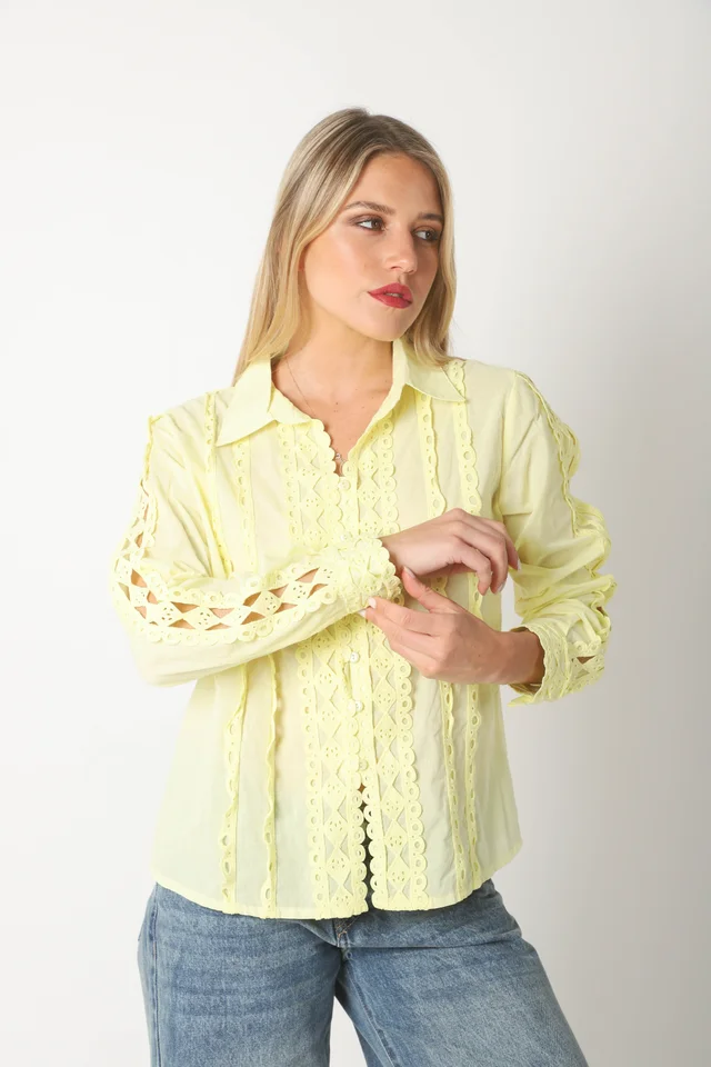 Camisa FRENESI Guardas Guipiur GUK70198 AMARILLO
