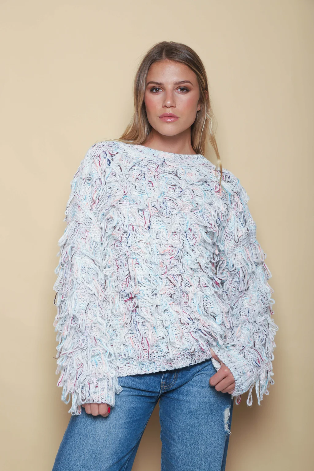 Sweater MALIBU Tejido Grueso c/ Flecos GUL74222