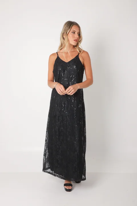 Vestido DREAMS encaje y lentejuelas GUK70177