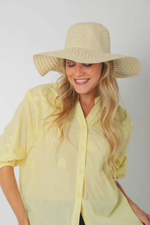 Blusa MAURA Broderie Bordada c/ Puño y Manga 3/4 GU0335