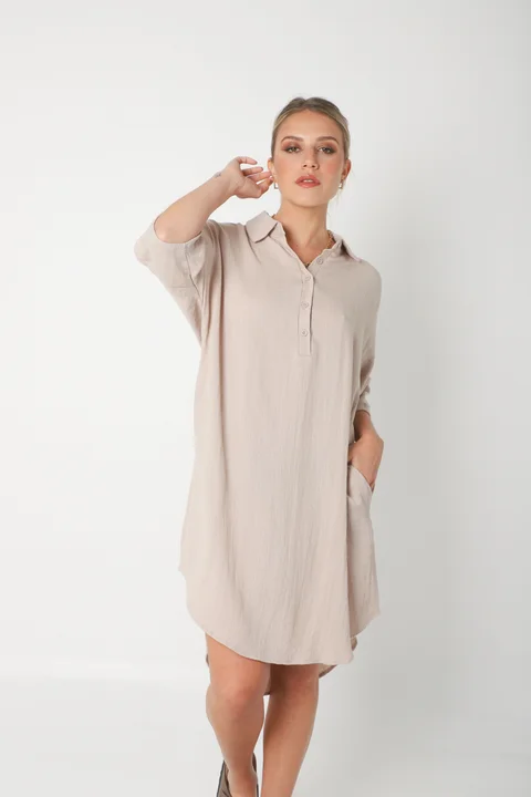 Vestido KAISER de Lino c/ Botones GU0333