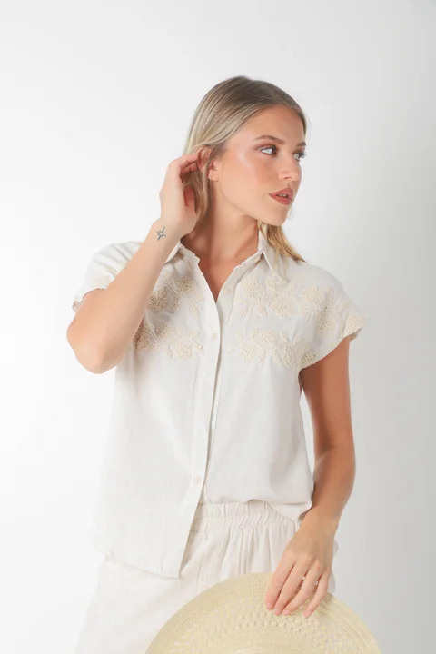 Conjunto GINEVA LINO C/Bordado GUK70152/70153